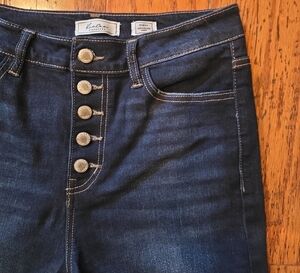 KanCan Women's High Rise Jeans - Dark Blue Like New - Great for Wear with Boots!